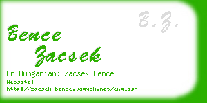 bence zacsek business card